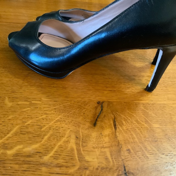 Black leather open toe heel - Picture 4 of 6